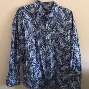 Alan Flusser men’s blue paisley button down